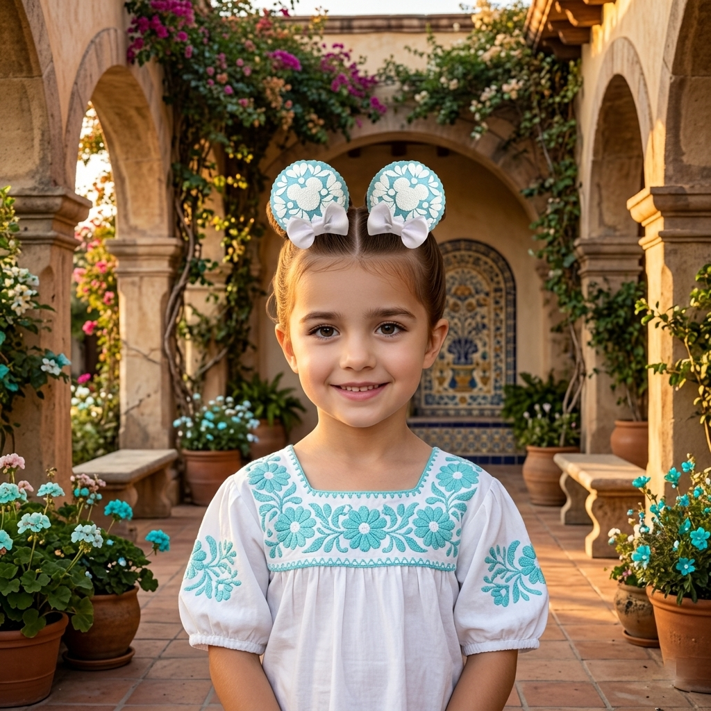 Aqua Talavera Clip-on Ears