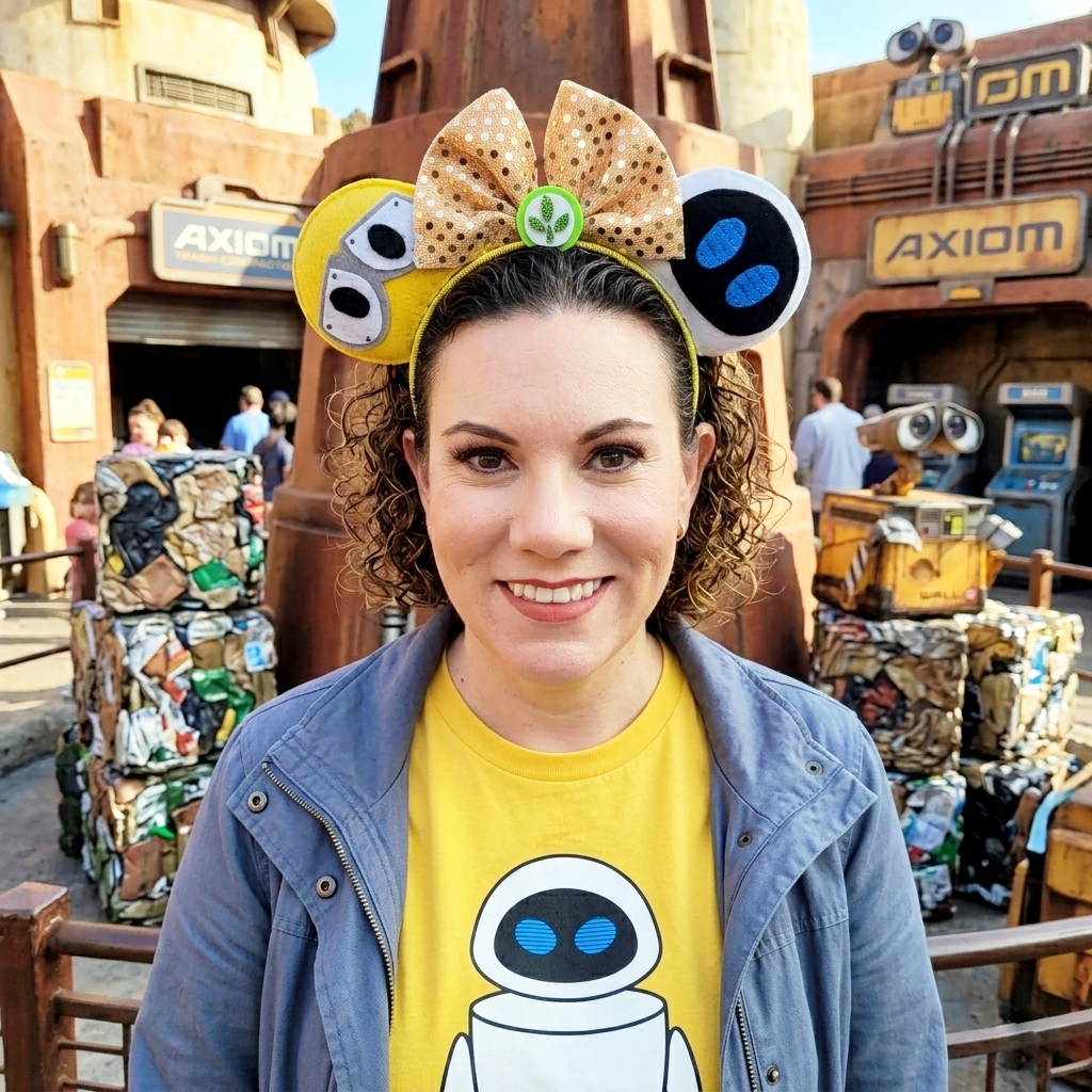 Detail of Wall-E themed ears for theme parks
