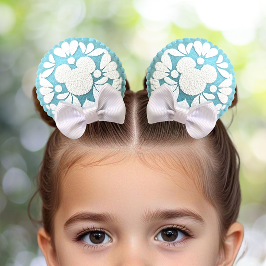 Aqua Talavera Clip-on Ears