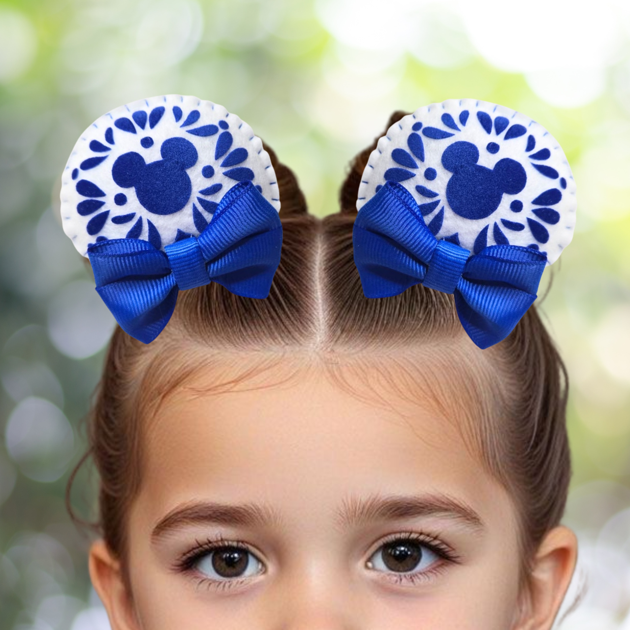 Blue Talavera Clip-on Ears