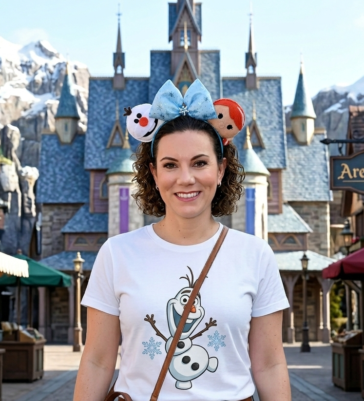 Detail of Olaf Frozen themed ears for theme parks