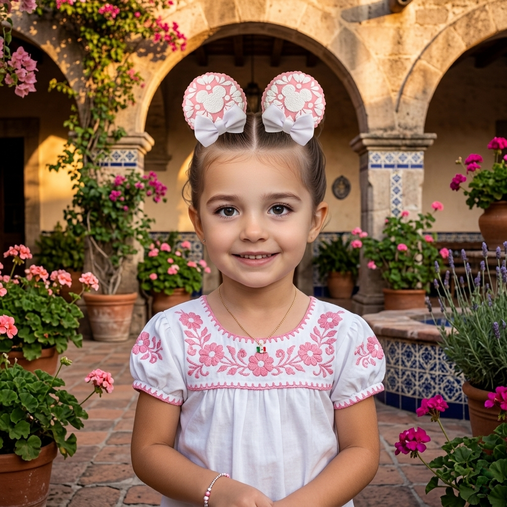 Pink Talavera Clip-on Ears