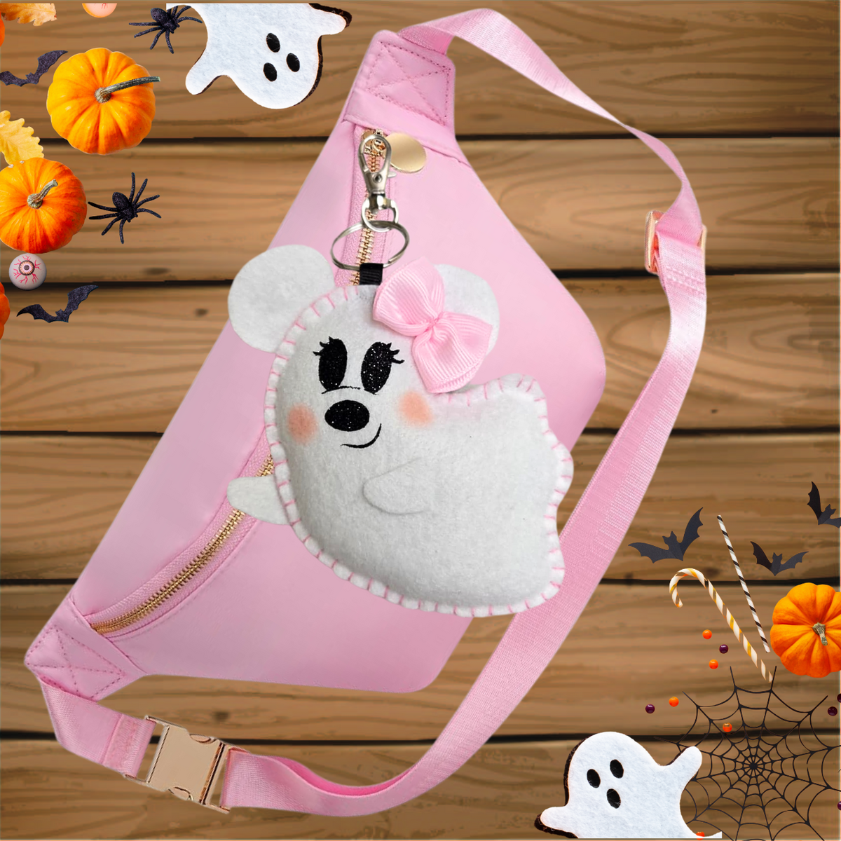 Pink Ghost Keychain