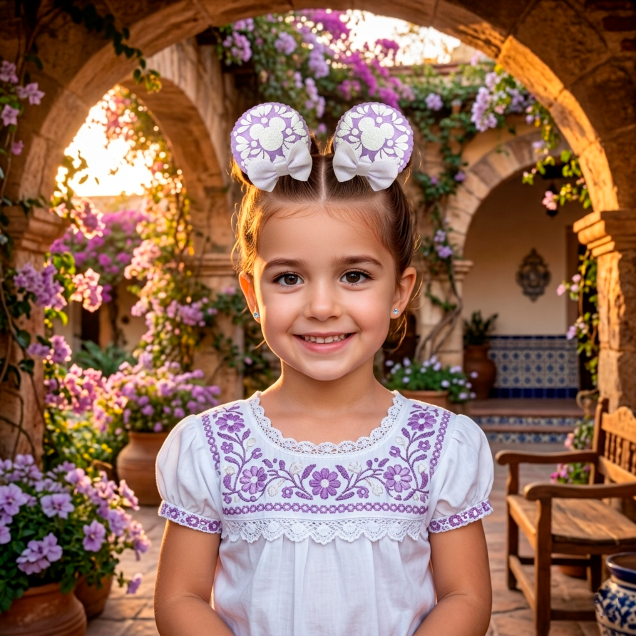 Purple Talavera Clip-on Ears